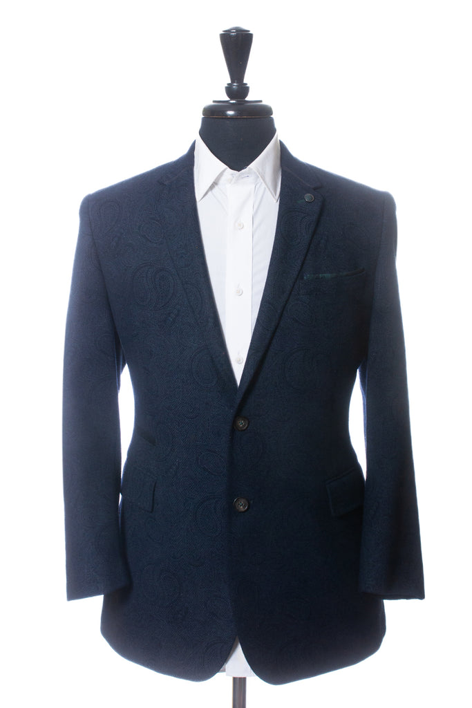 Ted Baker Dark Blue Paisley Twill Hiko Blazer