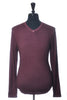 Patrick Assaraf Plum Garment Dyed V-Neck Sweater