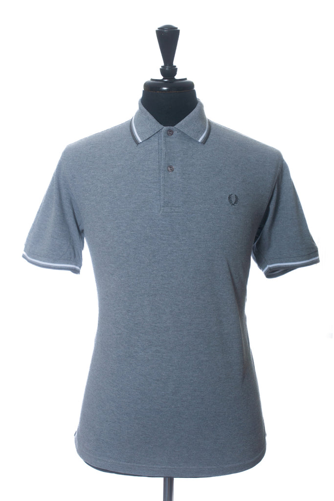 Fred Perry Grey Cotton Pique Polo Shirt