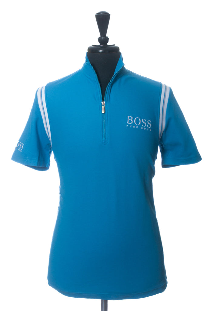 Hugo Boss Blue Pikey Pro Quarter Zip Shirt