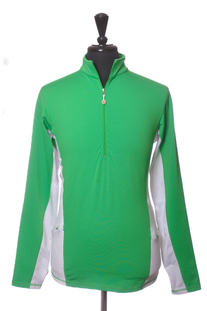 Lululemon Green and White Half Zip Track Jacket