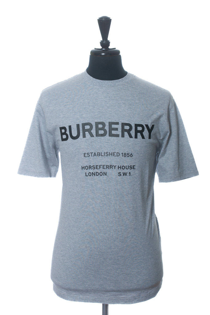 Burberry London Grey Text T-Shirt
