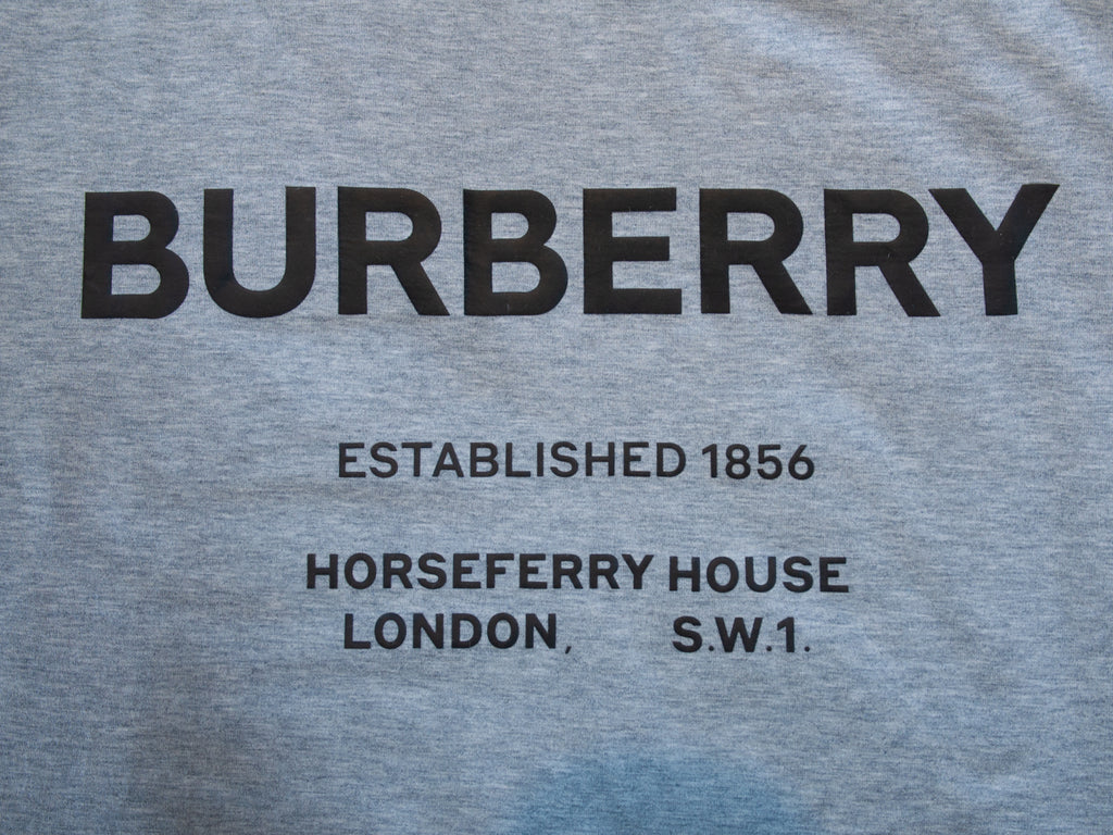 Burberry London Grey Text T-Shirt