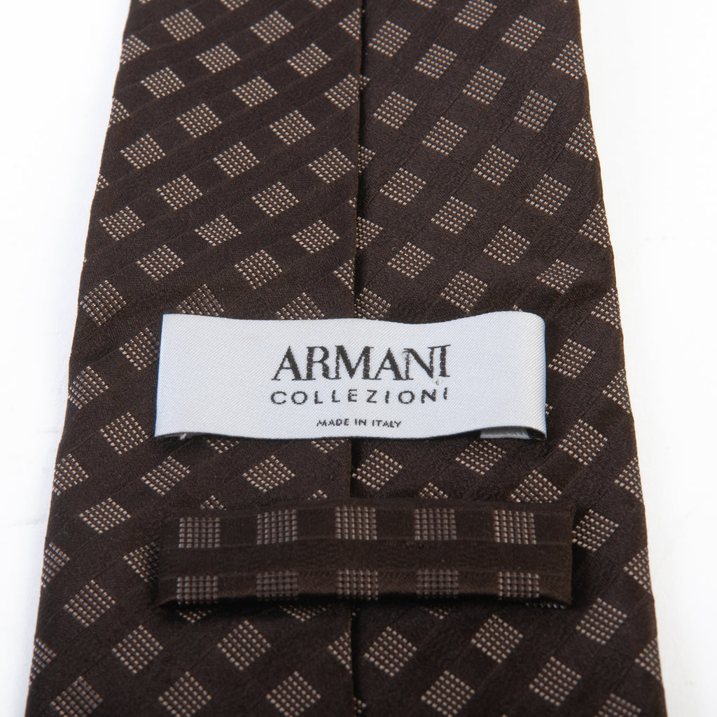 Armani Collezioni Brown Check Tie