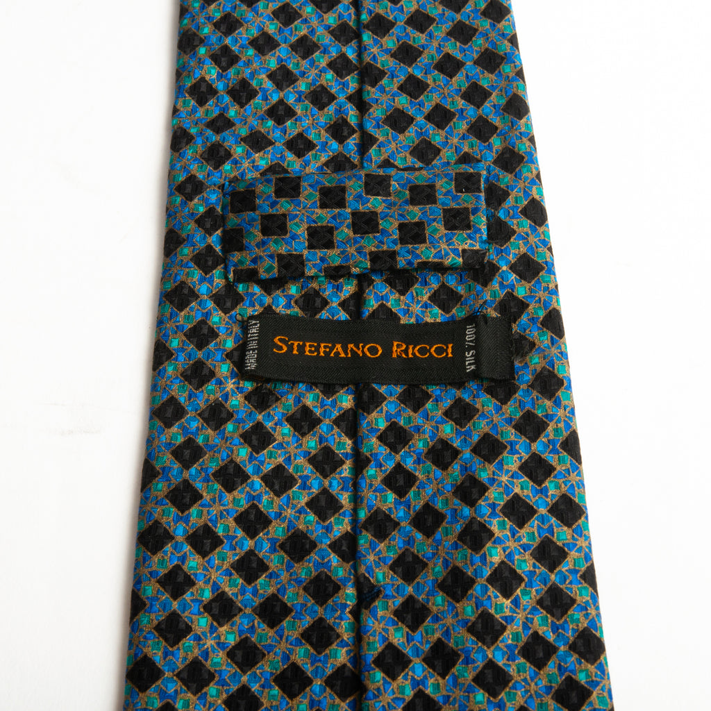 Stefano Ricci Blue Print Silk Tie