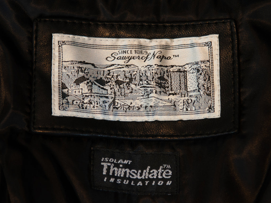 Sawyer of Napa Black Leather Coat