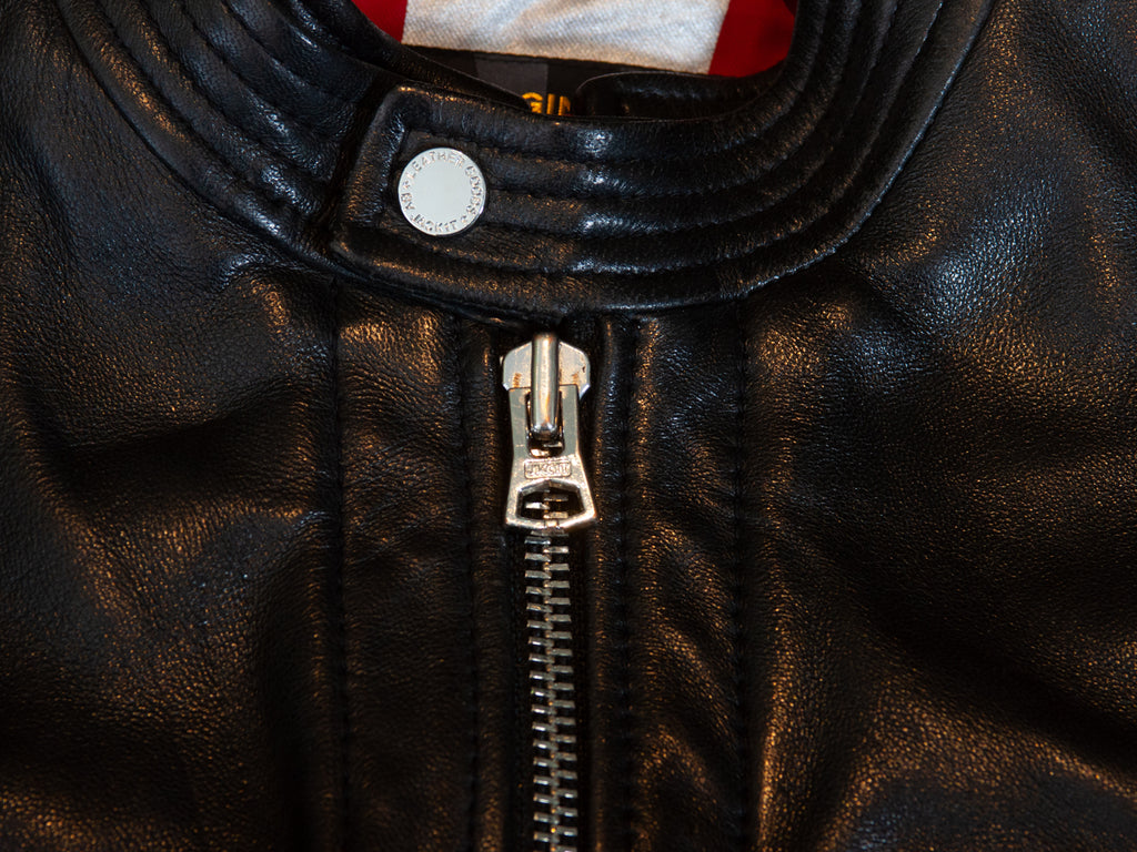 Jack1t Red and Black Sheep Leather Motorcycle Jacket