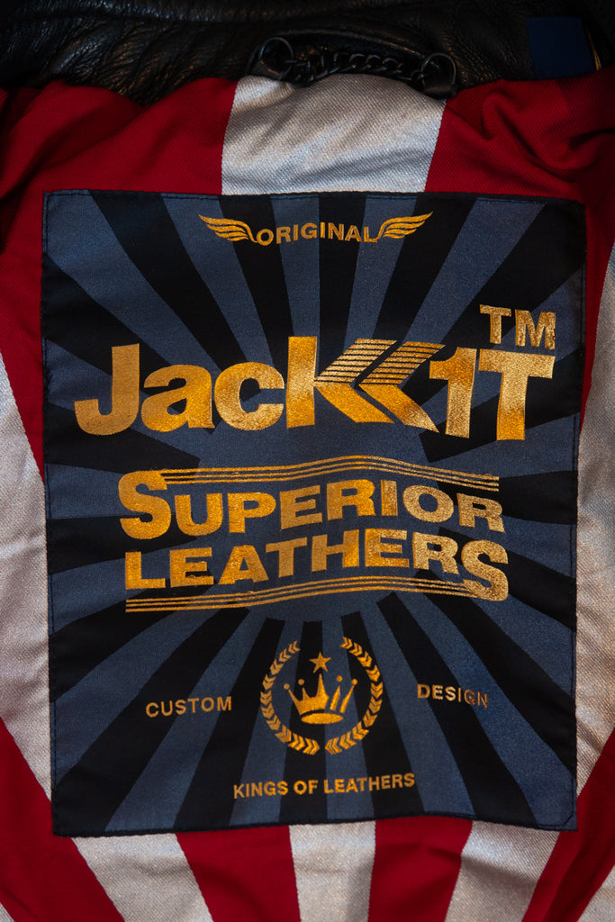 Jack1t Red and Black Sheep Leather Motorcycle Jacket