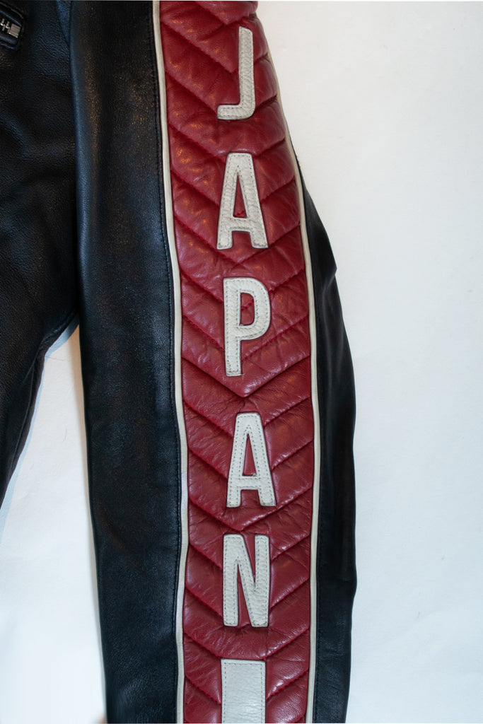 Jack1t Red and Black Sheep Leather Motorcycle Jacket