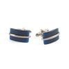 Kenneth Cole Navy Blue Glass Inlay Cufflinks