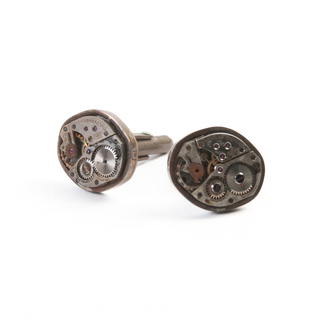 Tokens & Coins Silver Gear Cufflinks