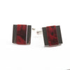 WD London Red Inlay Square Cufflinks