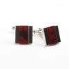 WD London Red Inlay Square Cufflinks