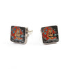Ed Hardy Square Skull Print Cufflinks