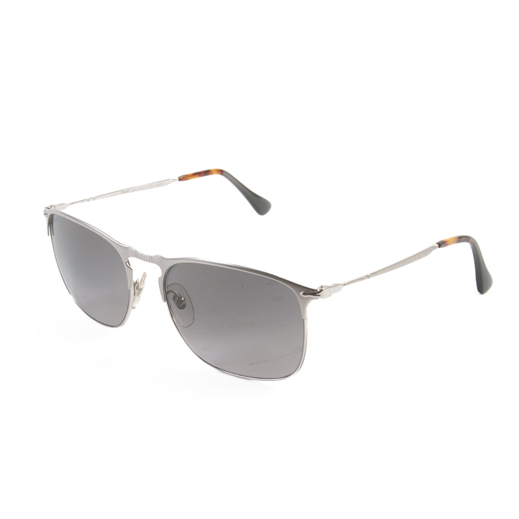 Persol Gunmetal Pilot Frame Polarized Sunglasses