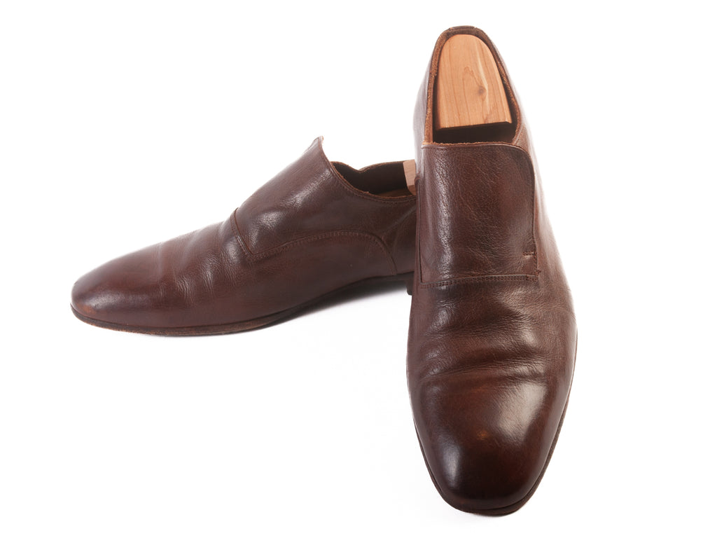 Officine Creative Brown Leather Slip-On Shoes