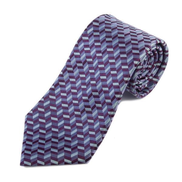 Ermenegildo Zegna Purple Geometric Patterned Tie