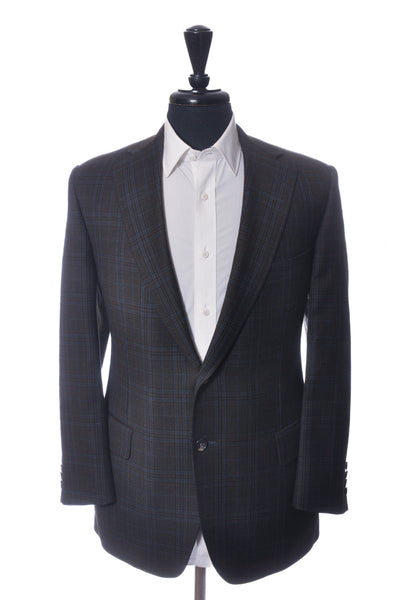Samuelsohn Dark Green Check Austin Blazer
