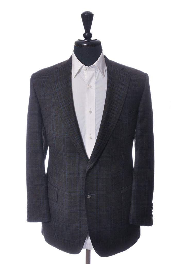 Samuelsohn Dark Green Check Austin Blazer