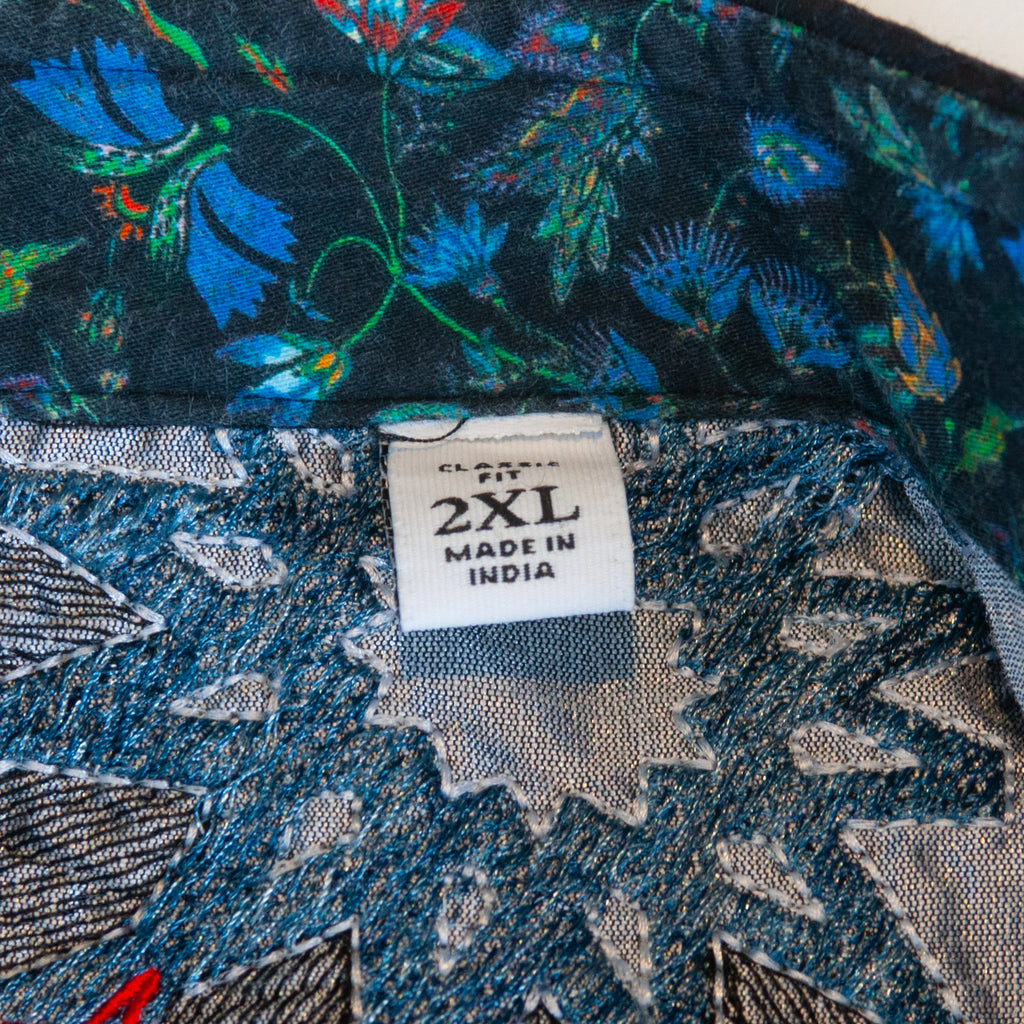 Robert Graham Navy on Grey Geometric Print Shirt