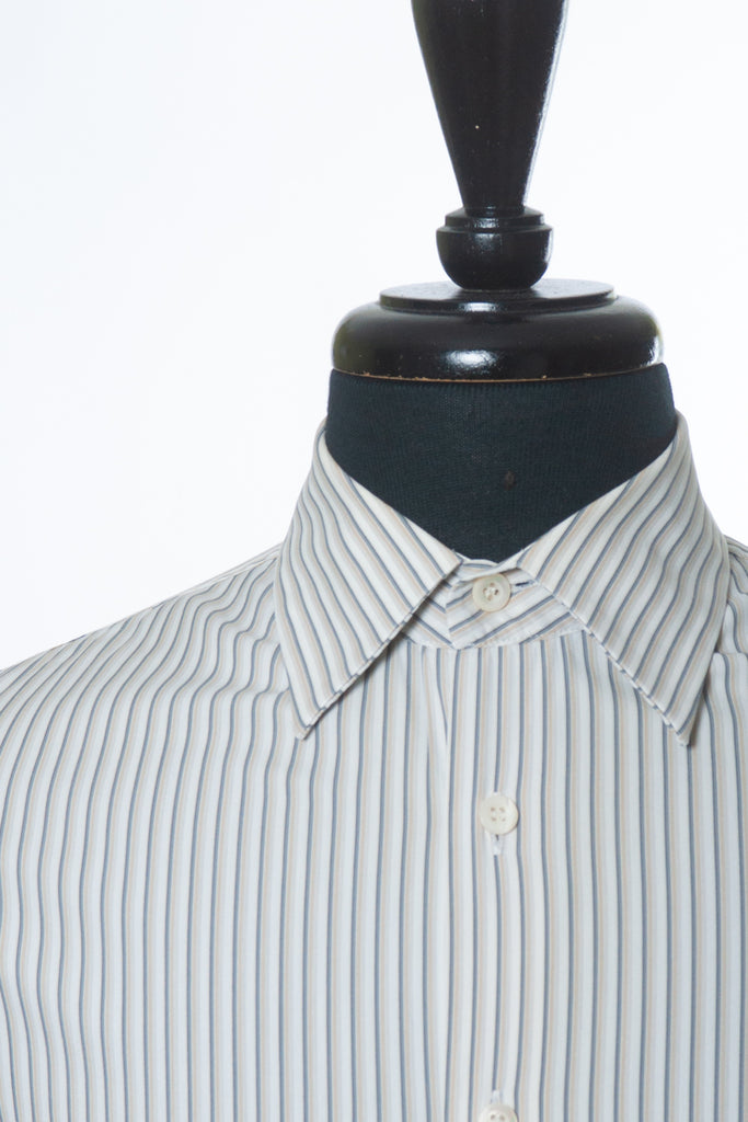 Prada Brown Stripe Performance Stretch Dress Shirt
