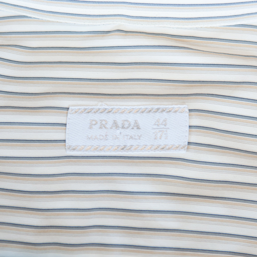 Prada Brown Stripe Performance Stretch Dress Shirt