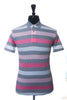 Paul & Shark Pink and Grey Striped Polo Shirt
