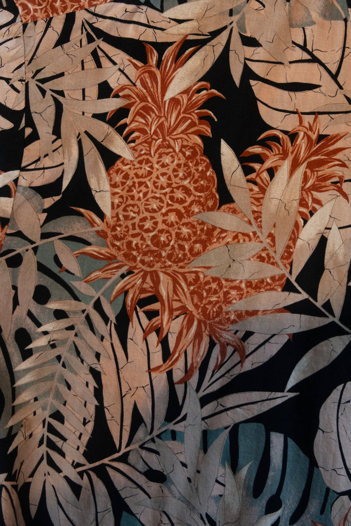 Tori Richard Brown Palm Print Short Sleeve Shirt
