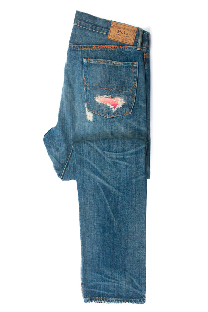 Polo Ralph Lauren Destroyed and Repaired Varick Slim Straight Jeans
