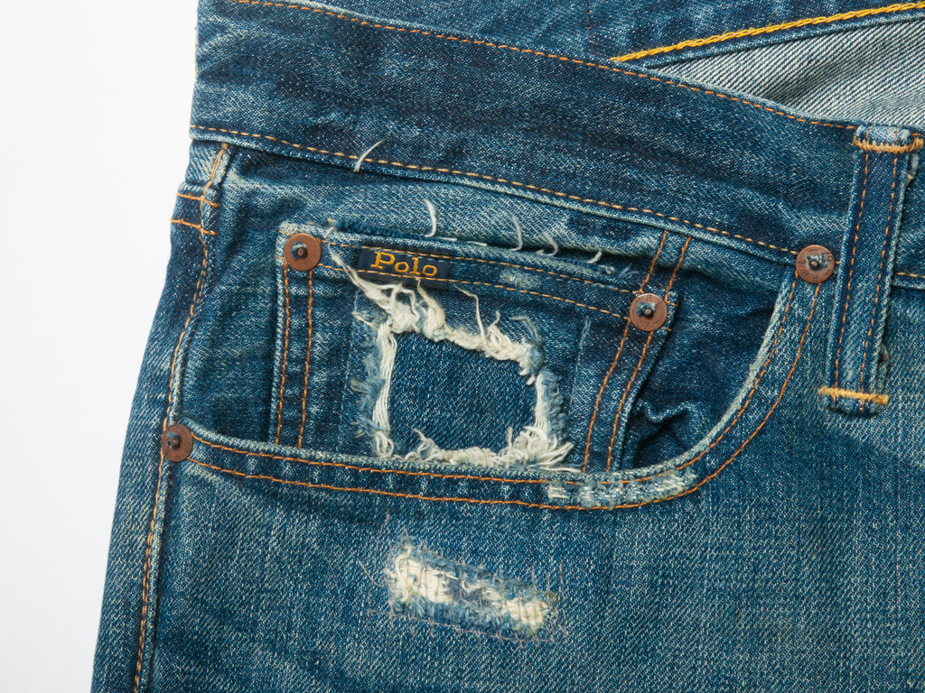 Polo Ralph Lauren Destroyed and Repaired Varick Slim Straight Jeans