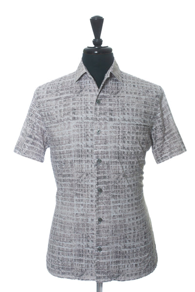 Tori Richard Grey Print Short Sleeve Shirt