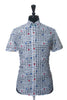 Robert Graham White Circle Print Tailored Fit Short Sleeve Shirt