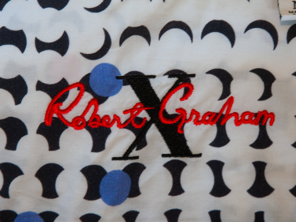 Robert Graham White Circle Print Tailored Fit Short Sleeve Shirt