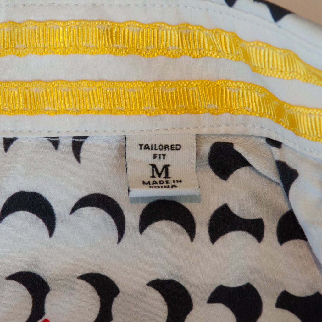 Robert Graham White Circle Print Tailored Fit Short Sleeve Shirt