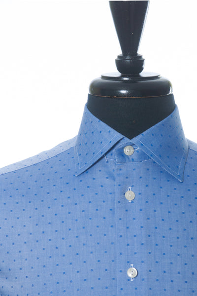 Eton Dotted Blue Contemporary Fit Dress Shirt