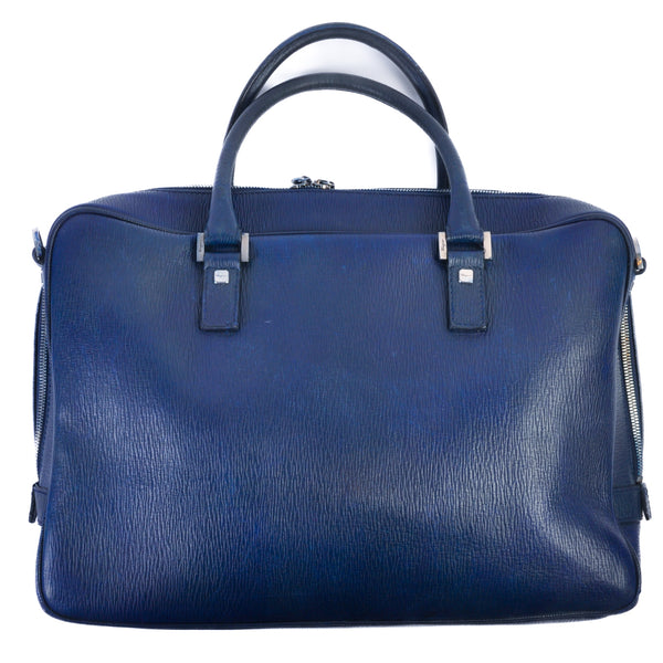 Salvatore Ferragamo Blue Leather Briefcase