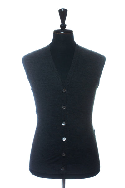 John Smedley Grey Merino Wool Sweater Vest