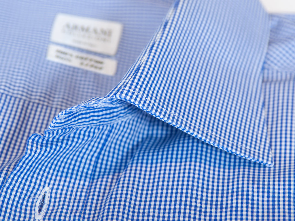 Armani Collezioni Blue Check French Cuff Shirt