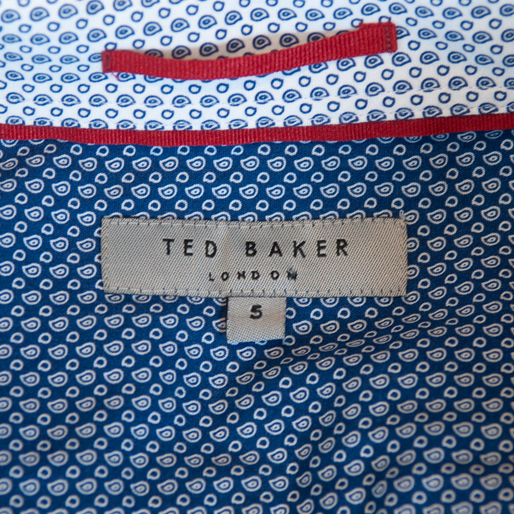 Ted Baker Teal Blue Linen Blend Linneo Shirt
