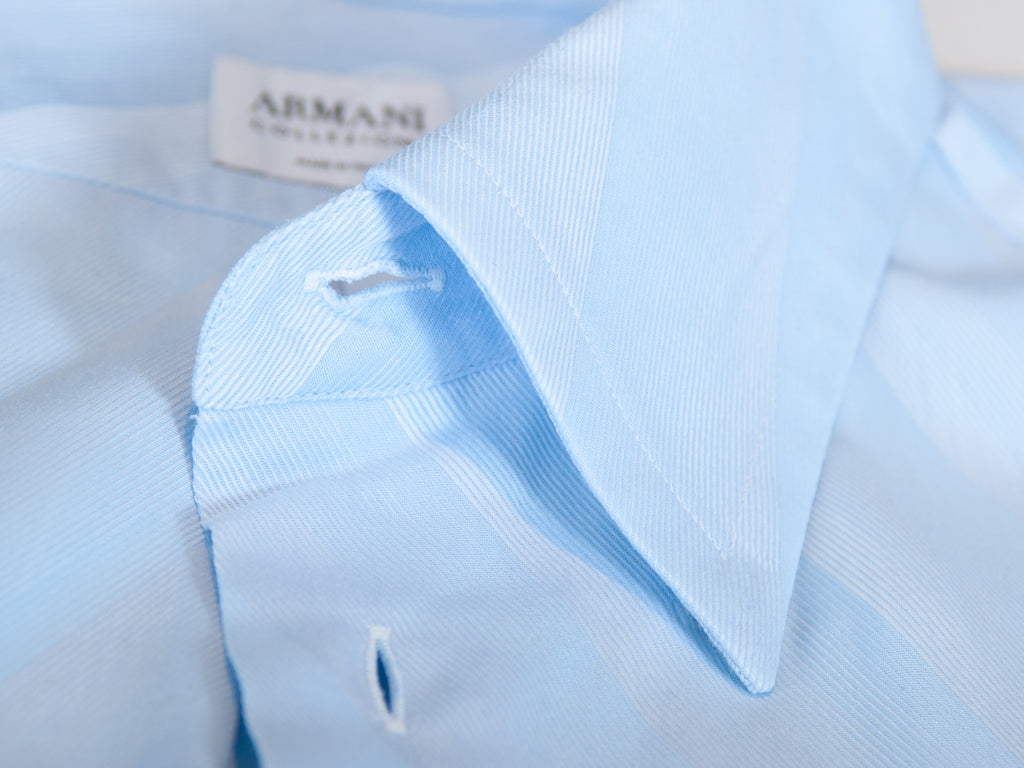Armani Collezioni Blue Striped Dress Shirt