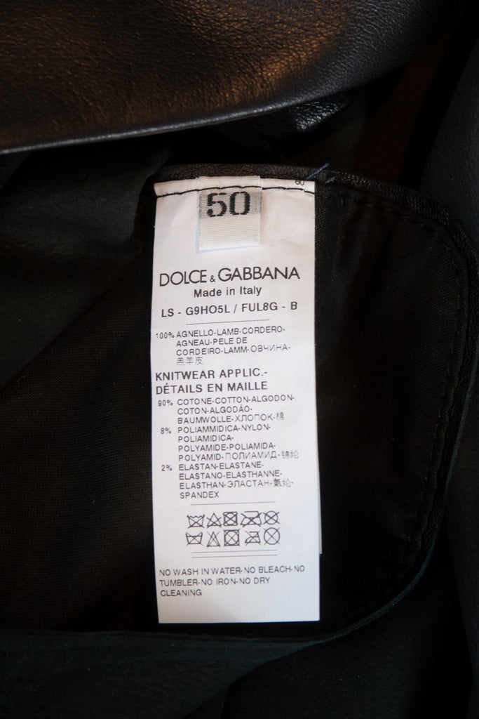 Dolce & Gabbana Black Lamb Leather Jacket
