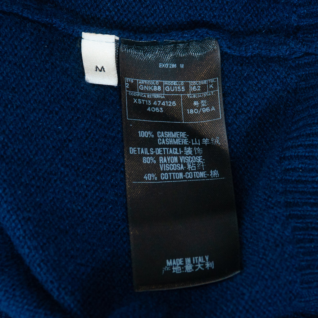 Gucci Navy Blue Cashmere Cardigan Sweater