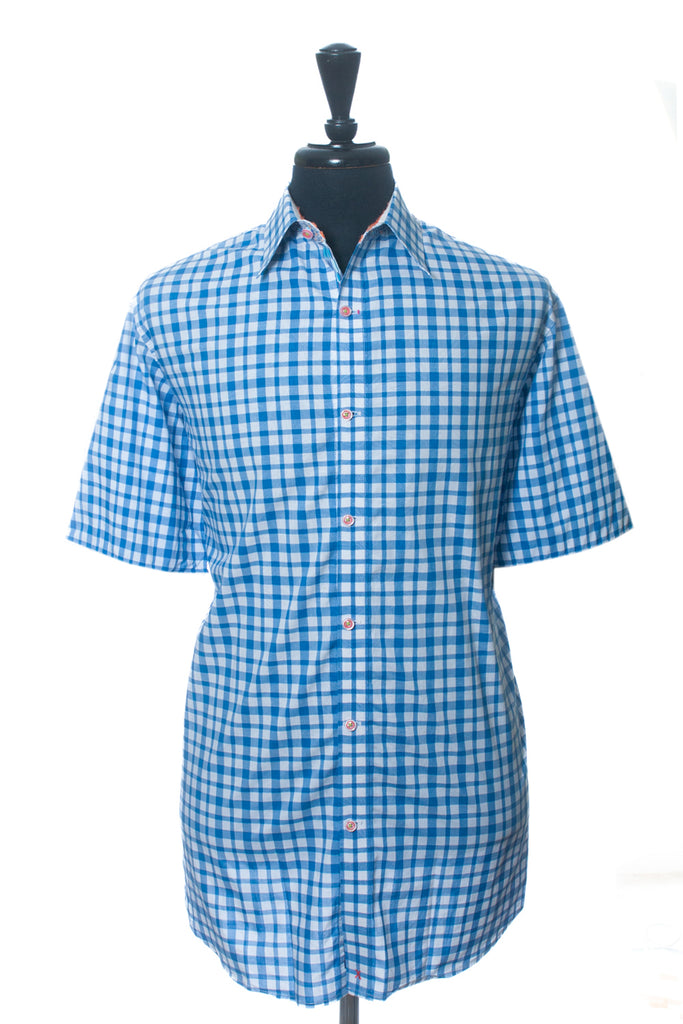 Robert Graham Blue Check Short Sleeve Shirt