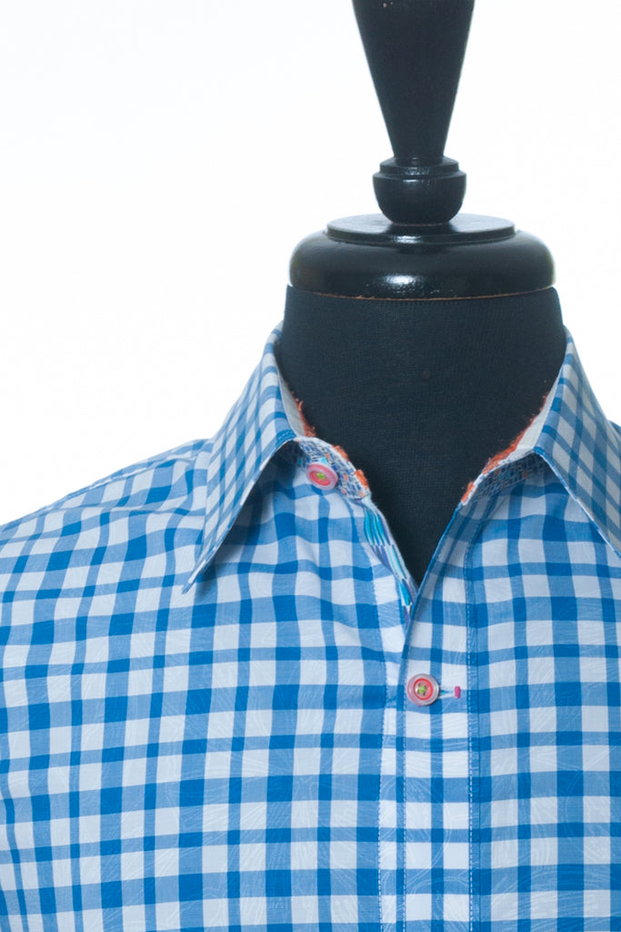 Robert Graham Blue Check Short Sleeve Shirt