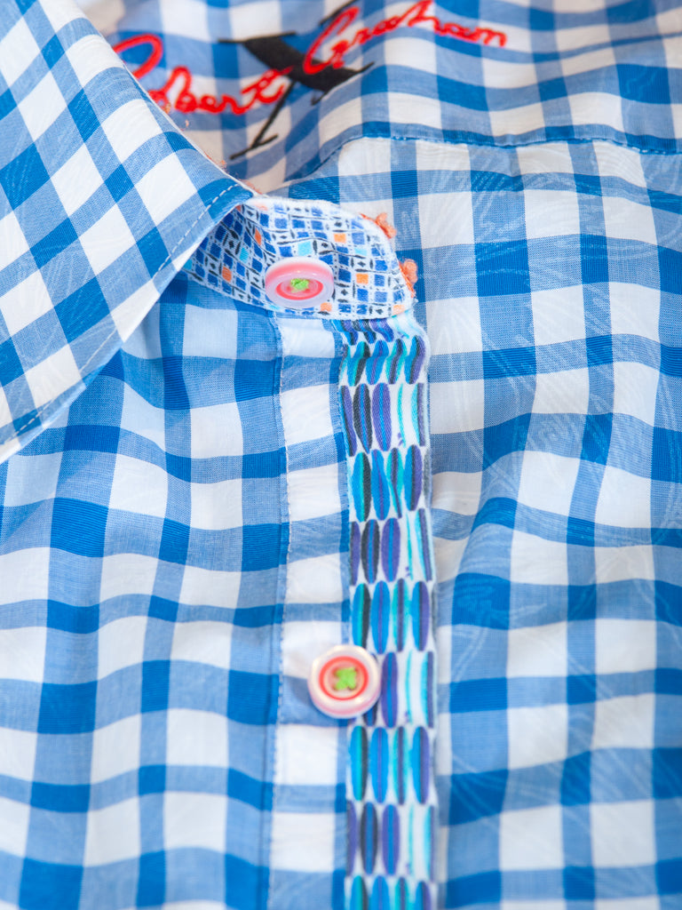Robert Graham Blue Check Short Sleeve Shirt