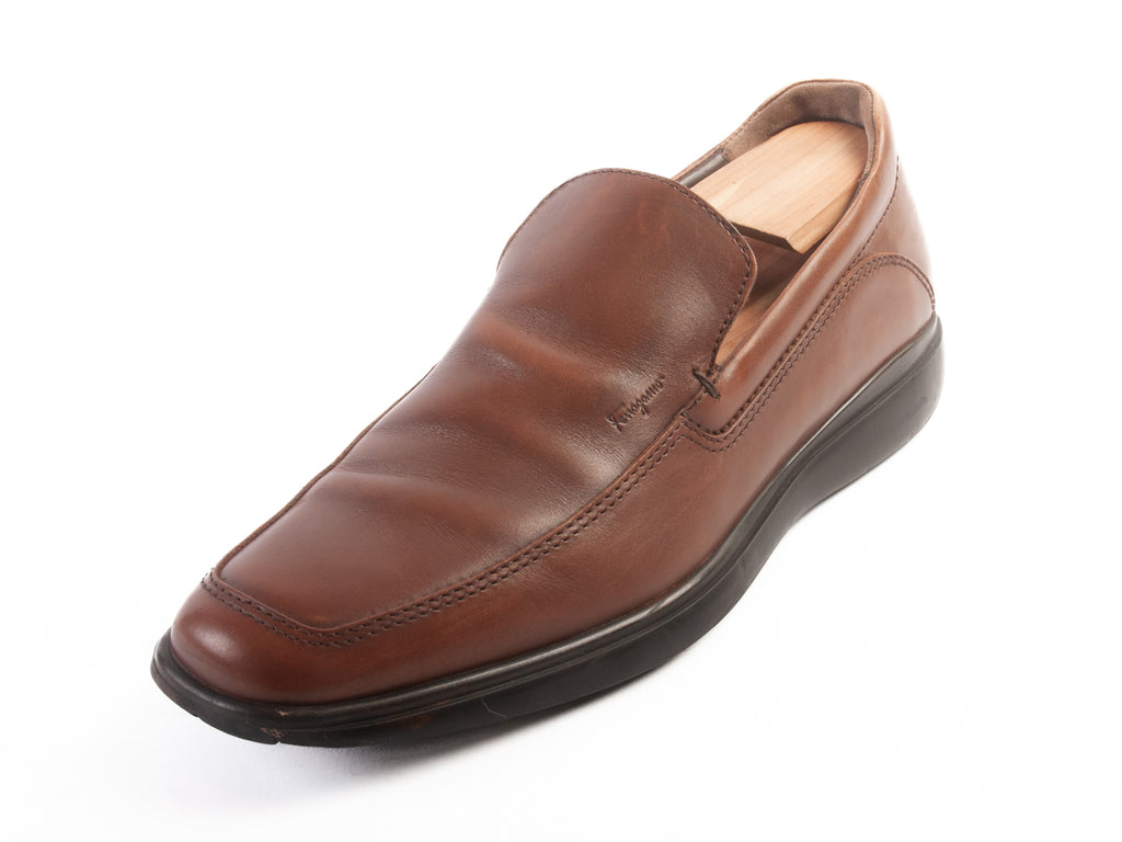 Salvatore Ferragamo Brown Leather Loafers