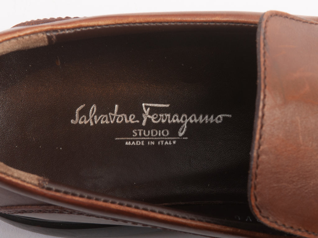 Salvatore Ferragamo Brown Leather Loafers