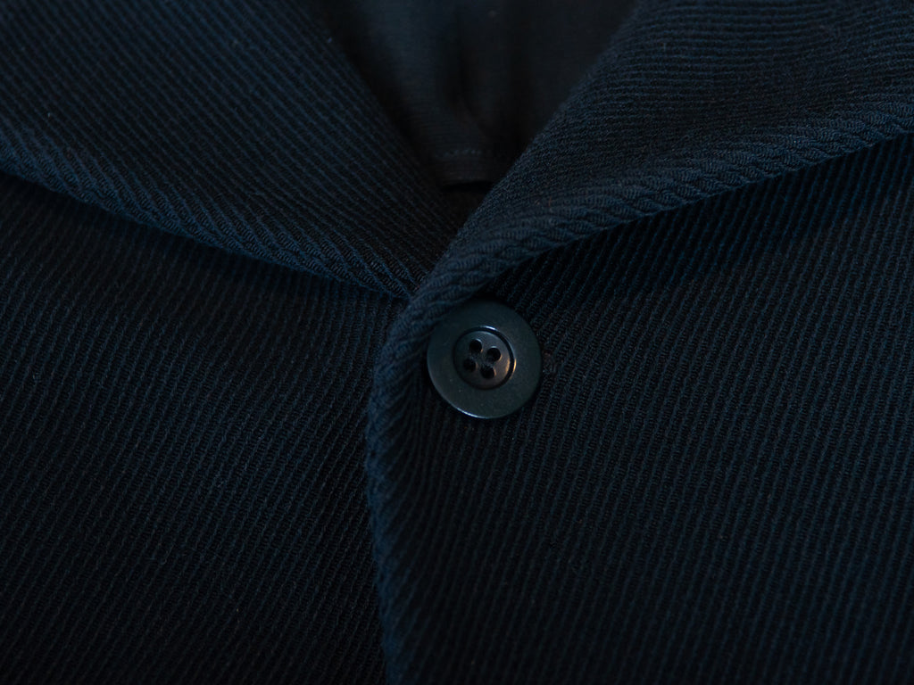 Armani Collezioni Black Ribbed Twill Stretch Wool Jacket