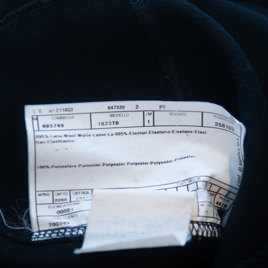 Armani Collezioni Black Ribbed Twill Stretch Wool Jacket