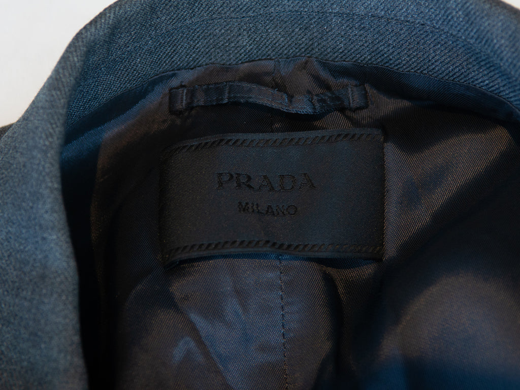 Prada Grey Colorblock Sleeve Coat
